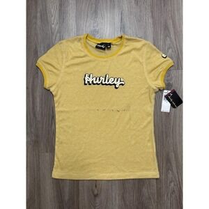 Y2K Hurley Yellow‎ Women's T Shirt Size M